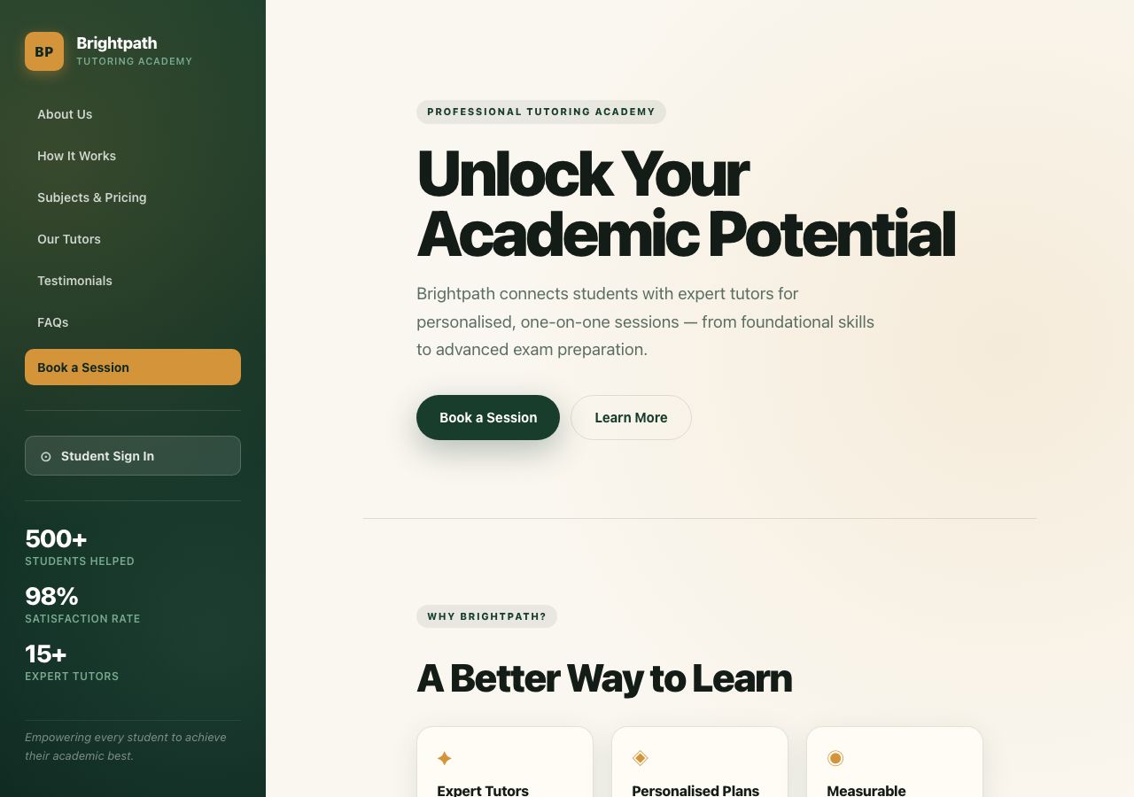 Brightpath Tutoring — a real app built by MAVRK