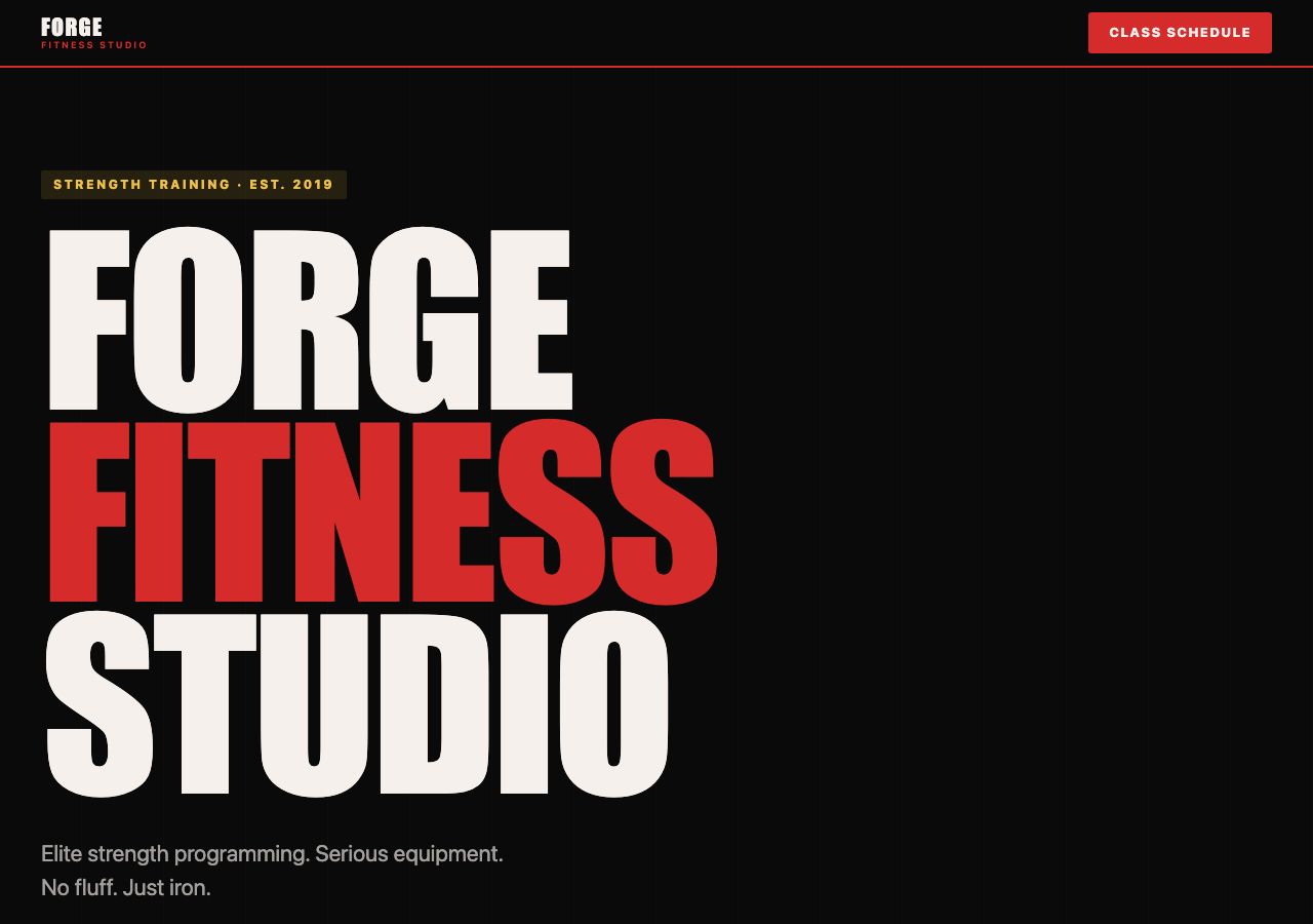 Forge Fitness Studio — a real app built by MAVRK